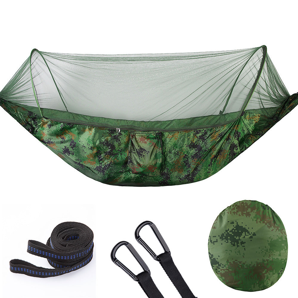 The Last Aztec, Fully Automatic Quick Opening Hammock With Mosquito Net
