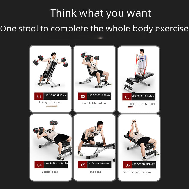 The Last Aztec, Dumbbell bench folding sit-up aid fitness equipment home chair multi-function exercise board bench press stool male