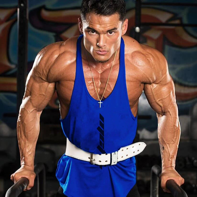 The Last Aztec, Summer Olympia muscle training bodybuilding gym clothes stiletto straps sexy sweat wicking racer sports vest men