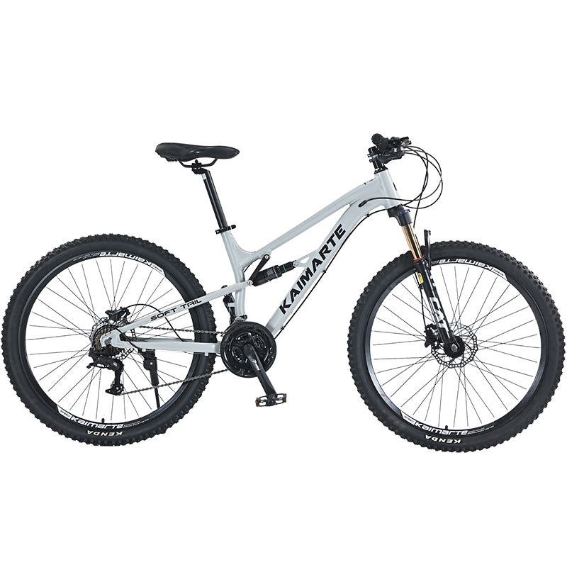 Kmart aluminum alloy softtail mountain bike hydraulic 30 speed double shock absorber adult youth commuter off-road bike