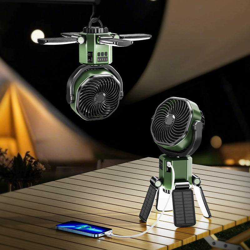 The Last Aztec, Solar fan, outdoor camping lighting, charging, camping crane tent, special wind, ultra-long battery life, new model