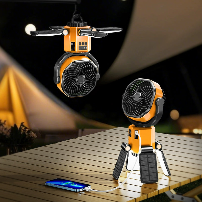 The Last Aztec, Solar fan, outdoor camping lighting, charging, camping crane tent, special wind, ultra-long battery life, new model