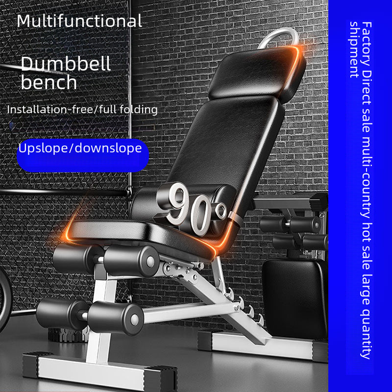 The Last Aztec, Dumbbell bench folding sit-up aid fitness equipment home chair multi-function exercise board bench press stool male