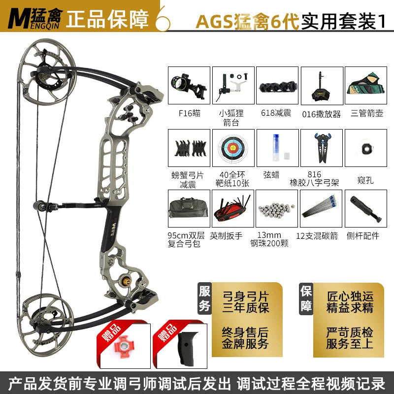 Raptor 6 sixth-generation composite bow playing steel ball archery dual-purpose bow high-precision outdoor hunting equipment adult compound bow