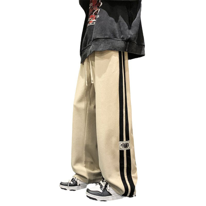The Last Aztec, Men's Pants Autumn New Straight Loose Wide Leg Leisure Sports Pants