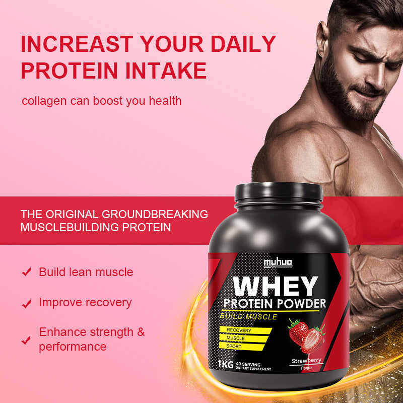 Cross-border whey protein powder whey protein powder strawberry flavor 2lbs 1kg