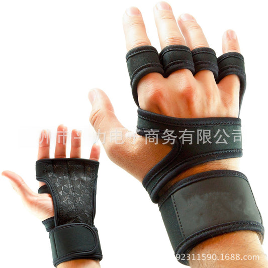 The Last Aztec, Source Manufacturers Leather Silicone Riding Gloves Fitness Gloves Weightlifting Gloves Half Finger Belt Wrist Gloves
