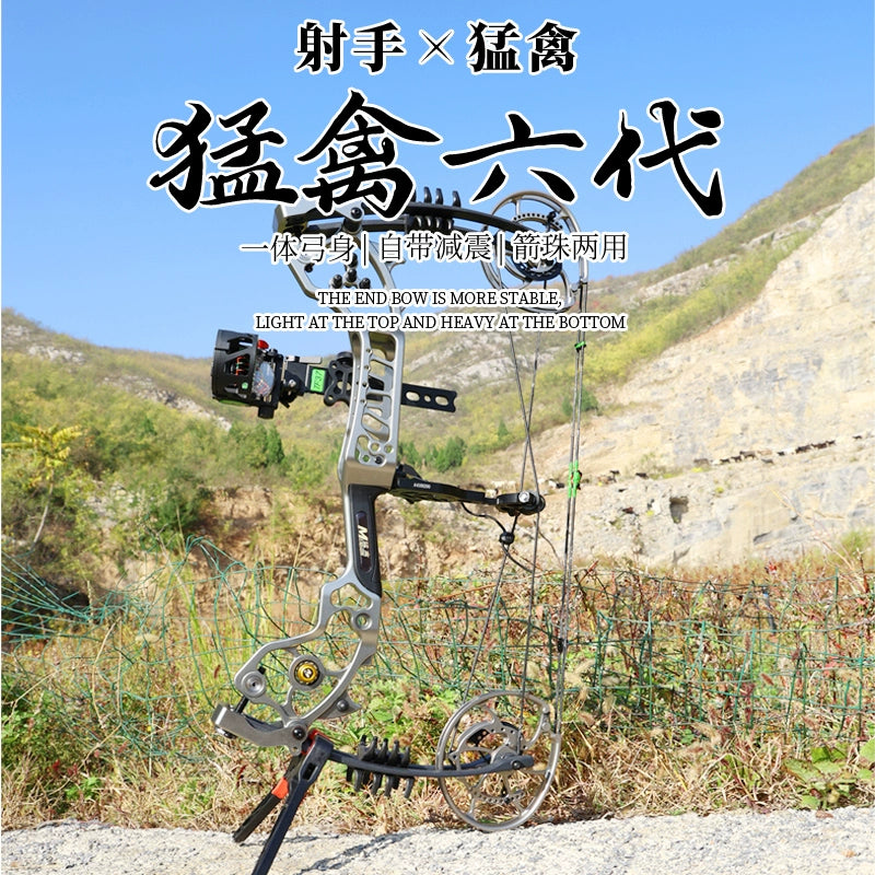 Raptor 6 sixth-generation composite bow playing steel ball archery dual-purpose bow high-precision outdoor hunting equipment adult compound bow