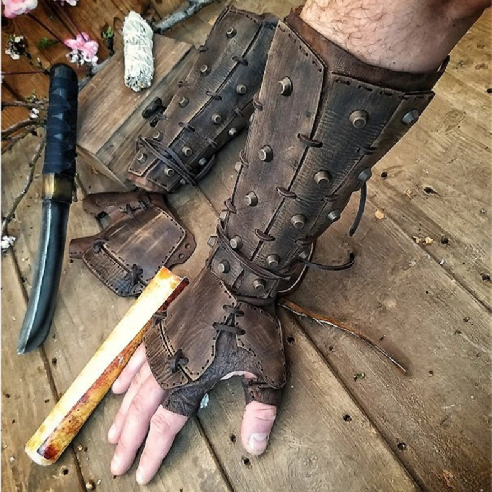 The Last Aztec, Boxing Rivet Leather Wrist Gloves