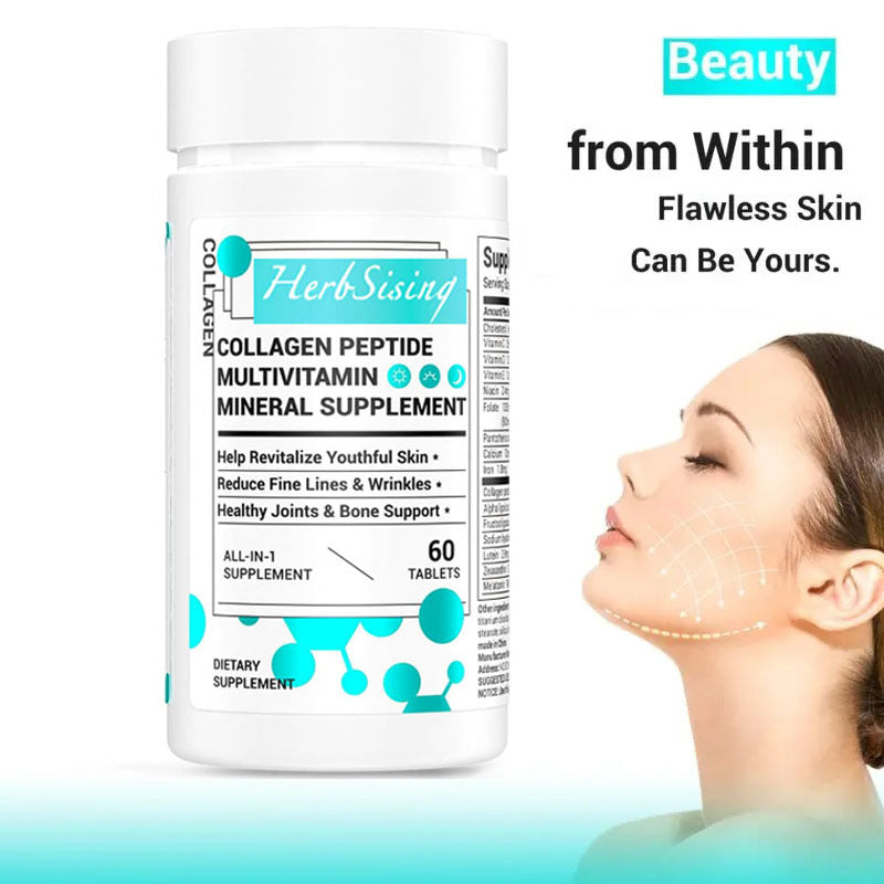 The Last Aztec, Collagen Peptides For Women, Beauty Vitamin And Mineral Supplement With Multivitamins, Hydrolyzed Protein Peptide Type, Biotin And Vitamins - 60 Capsules