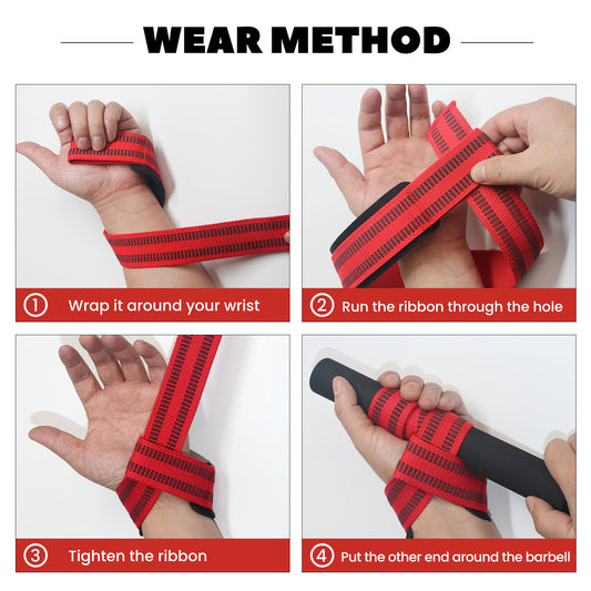 The Last Aztec, Cotton Hard Pull Wrist Lifting Straps Grips Band-Deadlift Straps With Neoprene Cushioned Wrist Padded And Anti-Skid Silicone -for Men & Women- For Weightlifting, Bodybuilding, Xfit, Strength Training