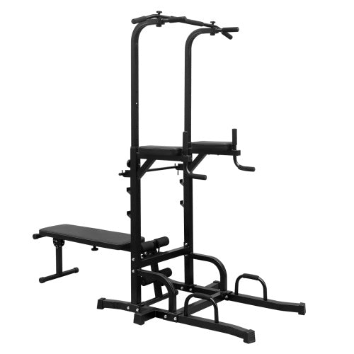 The Last Aztec, Power Tower Dip Station With Bench Pull Up Bar Stand Adjustable Height Heavy Duty Multi-Function Fitness Training Equipment For Home Office Gym