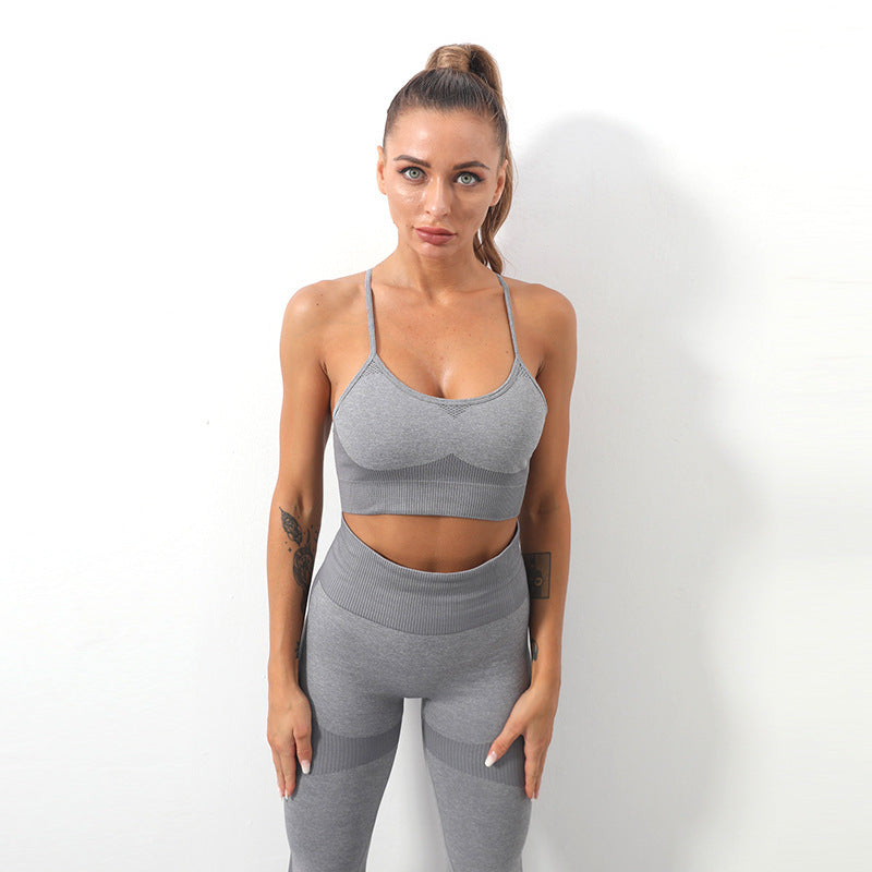 The Last Aztec, Get One Size Bigger Than Your Regular Size, Women's Seamless Knitted Sling Sports Bra Yoga Suit