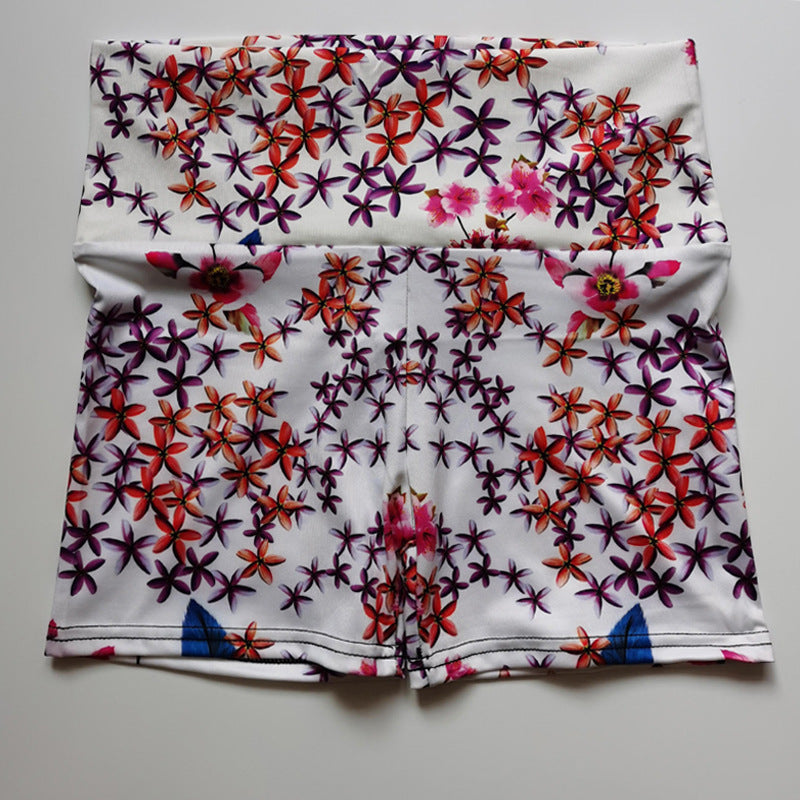 The Last Aztec, Get One Size Bigger Than Your Regular Size, Quick-drying Running Women's Yoga Sports Hip-showing Flower Shorts