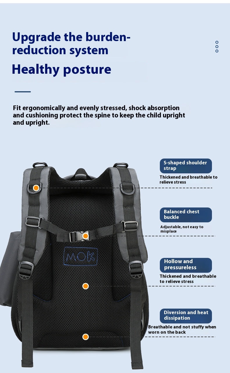 The last Aztec, Hard Shell Football Burden Reduction Boy's Shoulder Large Capacity Belt Small Pen Bag Set Of School Bag