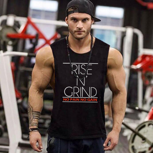 The Last Aztec, Round Neck Large Seam Sports Vest Men's Bodybuilding Fitness Running