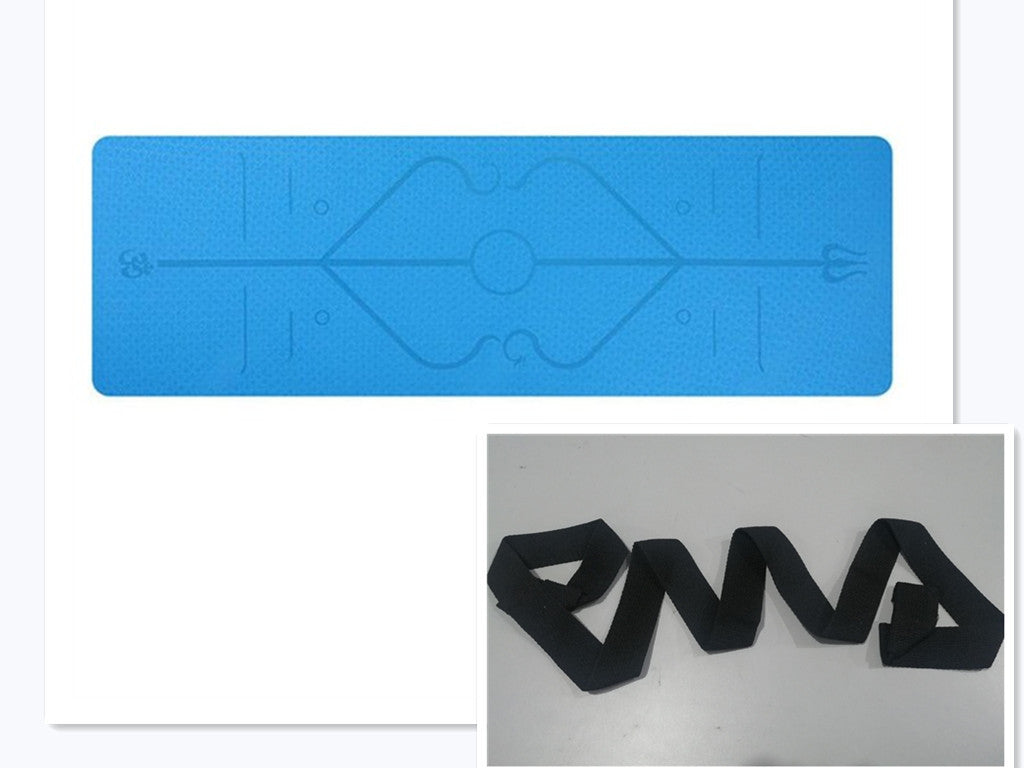 The Last Aztec, Non Slip TPE Yoga Mat Position Line Beginner