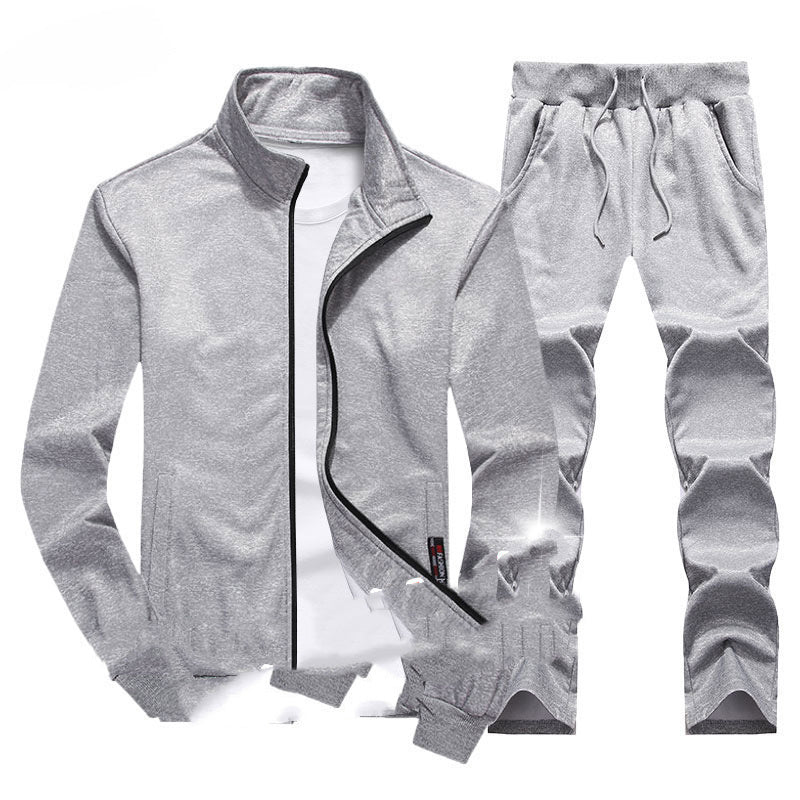 The Last Aztec, Get One Size Bigger Than Your Regular Size, Two-piece Leisure Sports Suit Solid Color Plus Size Long-sleeved Trousers