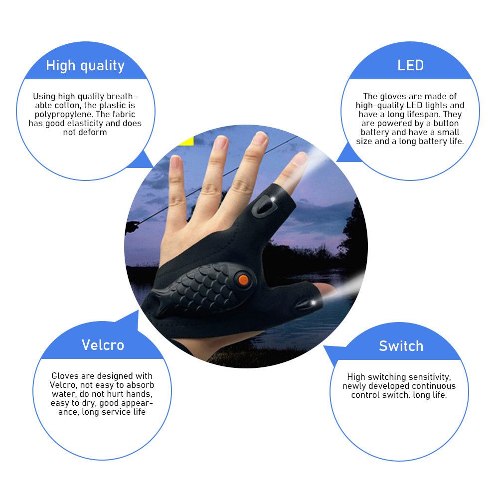 The Last Aztec, New Flashlight Glow Fishing Gloves