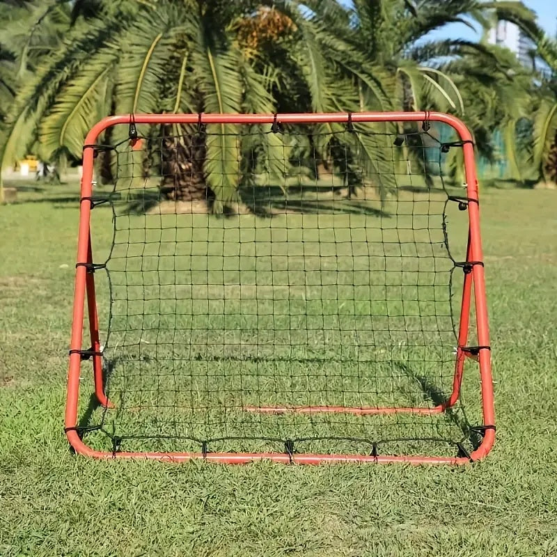 The last Aztec, 1pc Durable Stainless Steel Red Soccer Rebound Net - Ideal For Football, Golf, Baseball & Lacrosse Practice Versatile Outdoor Sports Training Goal With Mesh Design