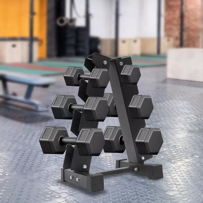 The Last Aztec, 3Tier Dumbbell Rack Storage Stand Tree Hex Vertical Weight Wide Home Gym Fitness