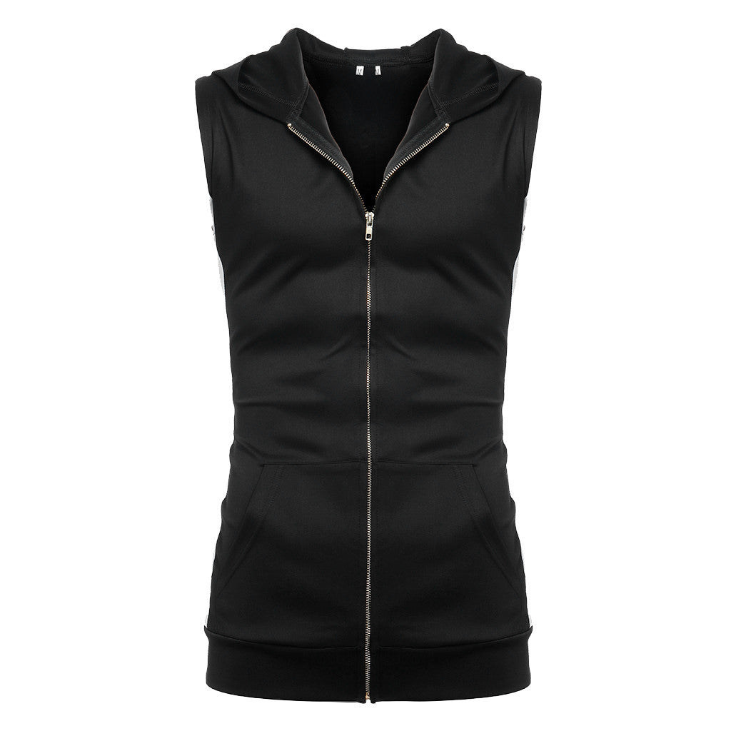 The Last Aztec, Fashion Men's Sleeveless Hooded Multicolor Vest