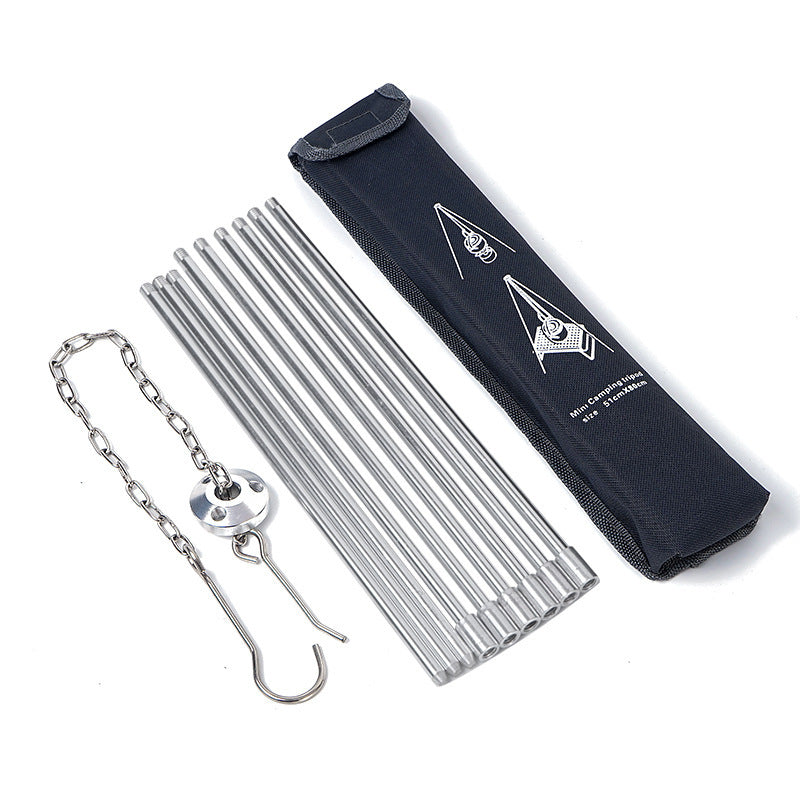 The Last Aztec, Camping outdoor campfire tripod hanging pot picnic fire bracket aluminum alloy tripod camping supplies
