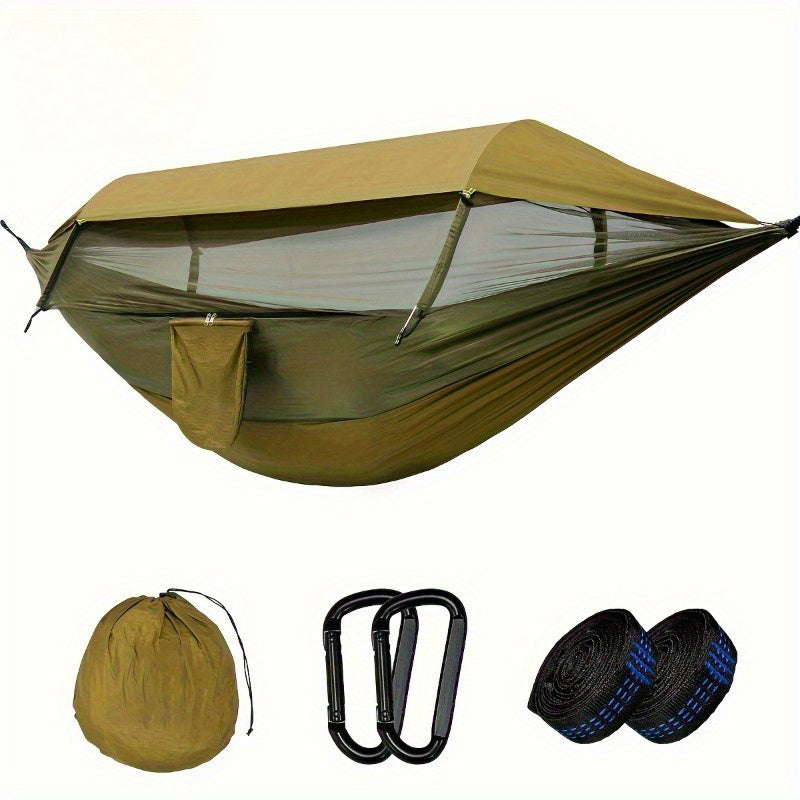 The Last Aztec, 2025 Upgraded Double Layer Camping Hammock. 210D Nylon Mesh Camping Hammock. Sunscreen And Insect Repellent Double Zipper Design. Portable Outdoor Gear With Carabiner. Load Capacity 500lbs