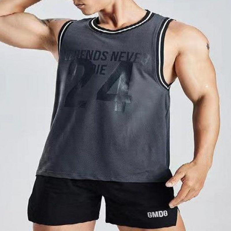 The Last Aztec, Get One Size Bigger Than Your Regular Size, Quick-drying Sports Vest Summer New Elastic American Basketball Training No 24 Jersey Vest