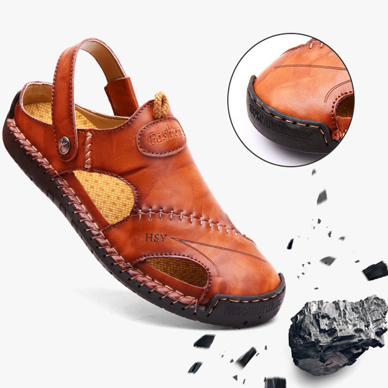 The Last Aztec, Men's Closed Toe Sandals Summer Adjustable Slides Slippers Fashion Beach Shoes