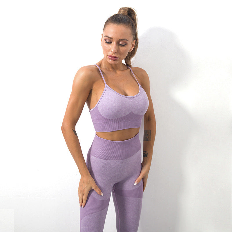 The Last Aztec, Get One Size Bigger Than Your Regular Size, Women's Seamless Knitted Sling Sports Bra Yoga Suit