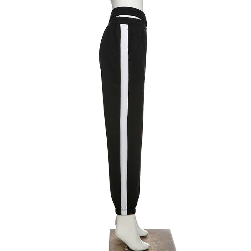 The Last Aztec, Get One Size Bigger Than Your Regular Size, Contrasting Color Loose Fashion Casual All-match Sports Trousers Women
