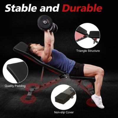 The Last Aztec, Weight Bench For Full Body Workout, Adjustable Strength Training Sit-up Chair, Multi-Purpose Foldable Incline Decline Bench