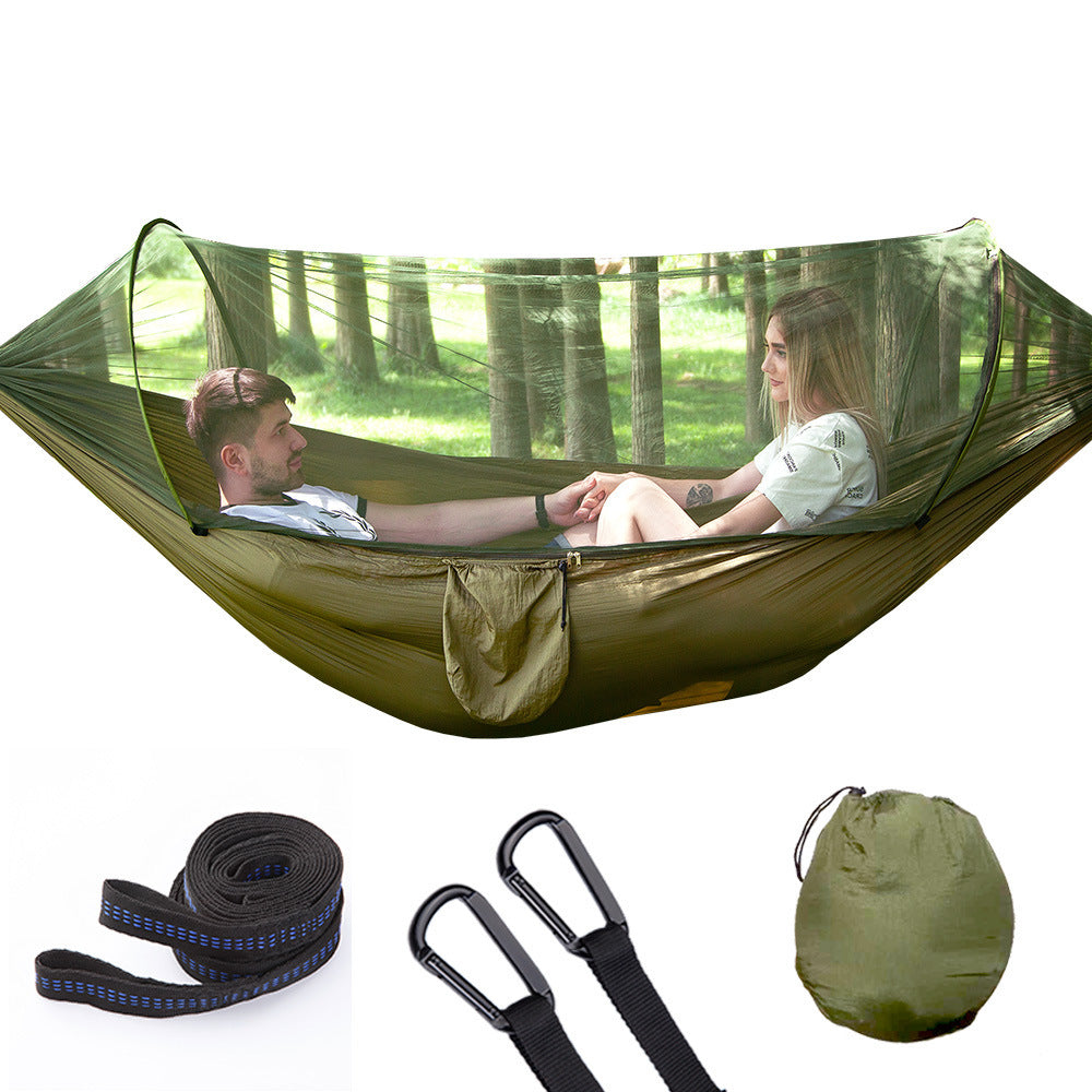 The Last Aztec, Fully Automatic Quick Opening Hammock With Mosquito Net