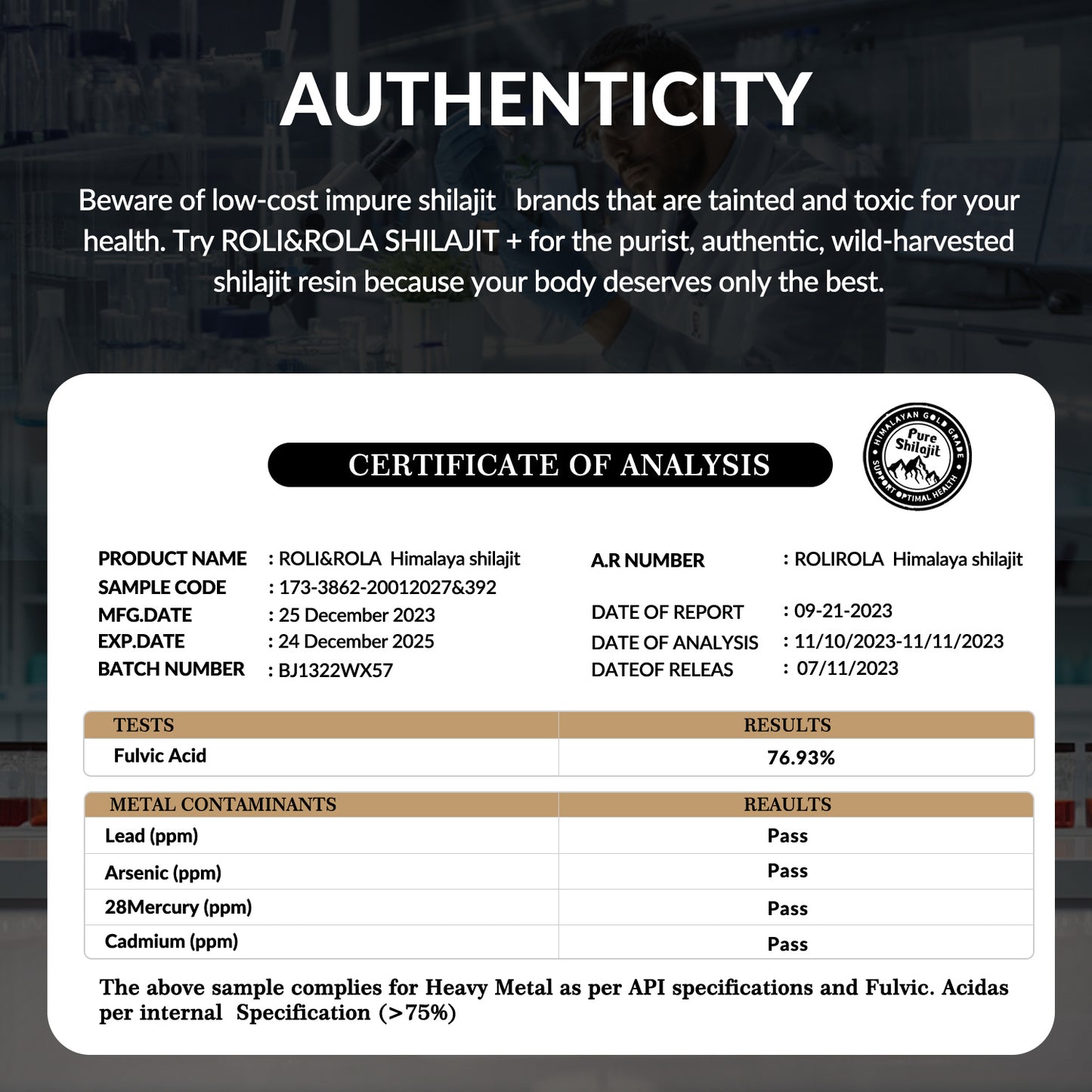 The Last Aztec, ROLI&ROLA Shilajit Resin 50g