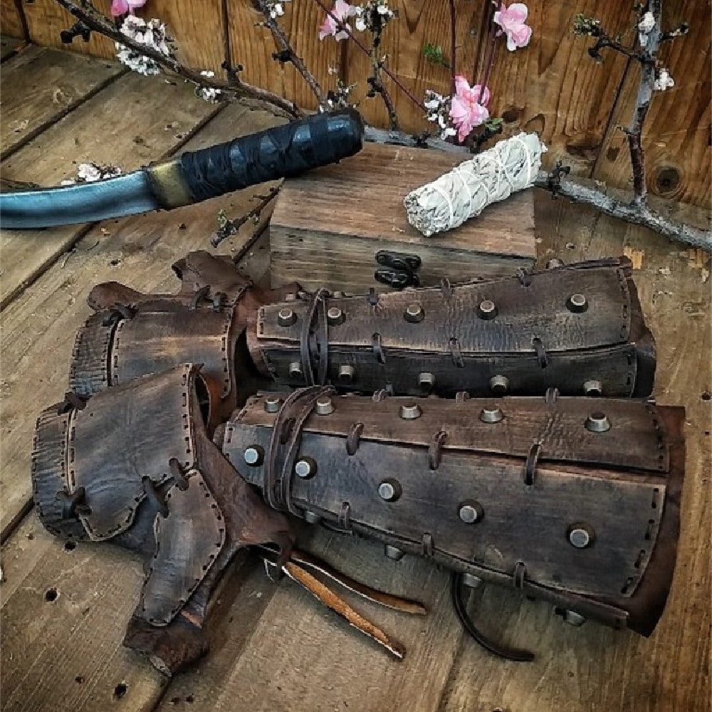 The Last Aztec, Boxing Rivet Leather Wrist Gloves