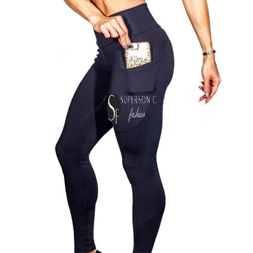 The Last Aztec, Solid Color High Elastic Fitness Hip Lift High Waist Yoga Pants