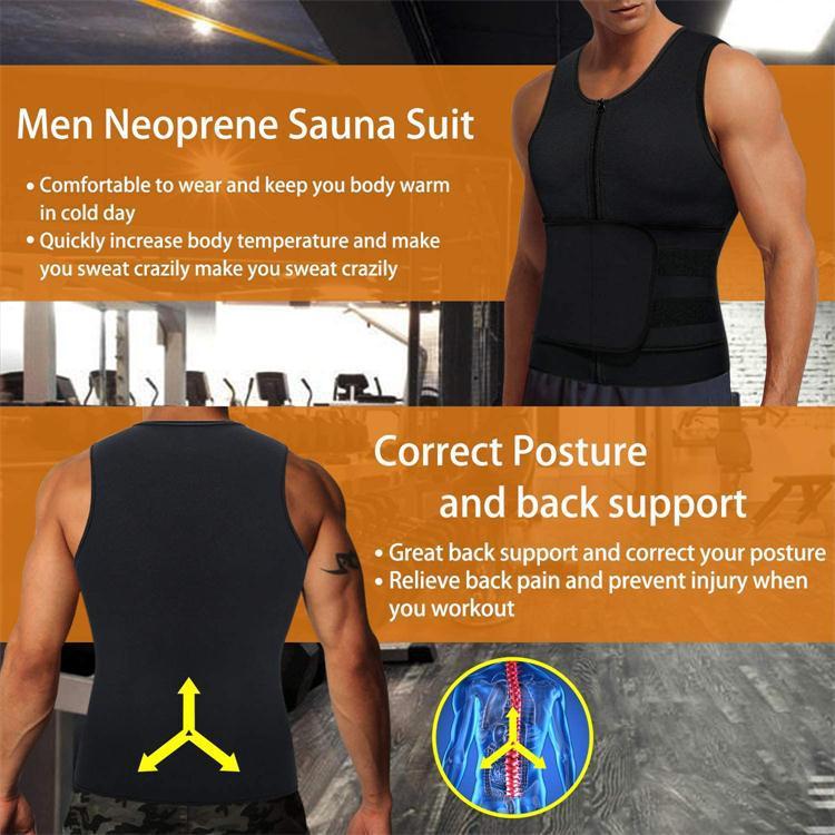 The Last Aztec, (get a Size Bigger Than Your size) Fitness Men Shapewear Sauna Vest Waist Trainer Double Belt Sweat Shirt Corset Top Body Shaper