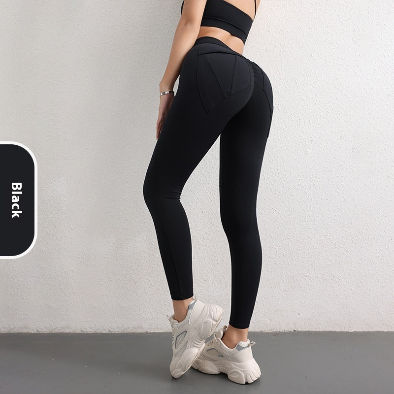 The Last Aztec, (Get One Size Bigger Than Your Regular Size), High Waist Hip Lift Yoga Pants With Pockets Women's Sports Fitness Trousers Leggings