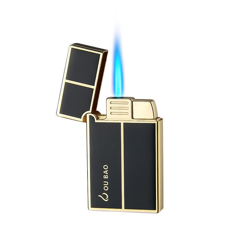 The Last Aztec, Great for outdoor Activities, Bao B813 Gas Lighters Metal Langsheng Steel Tone Direct Punching Windproof Blue Flame Electronic Lighter