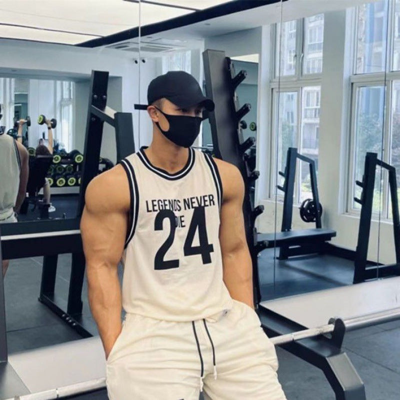 The Last Aztec, Get One Size Bigger Than Your Regular Size, Quick-drying Sports Vest Summer New Elastic American Basketball Training No 24 Jersey Vest