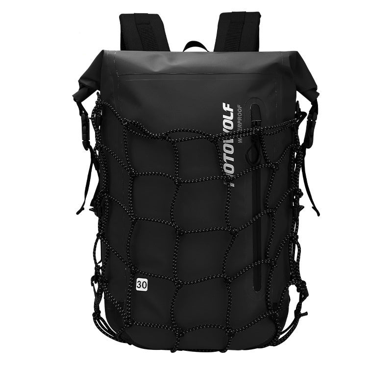 The Last Aztec, Hard Shell Backpack, Motorcycle Multi-purpose Portable Large Capacity Shoulder Backpack Belt Net Bag