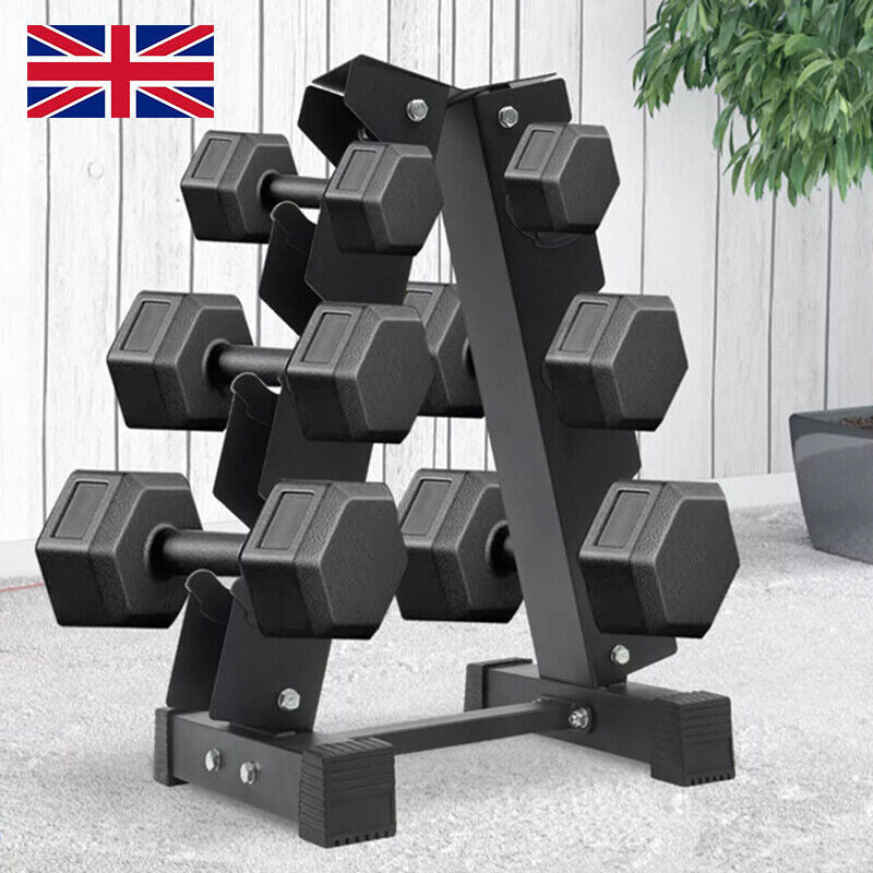 The Last Aztec, 3Tier Dumbbell Rack Storage Stand Tree Hex Vertical Weight Wide Home Gym Fitness