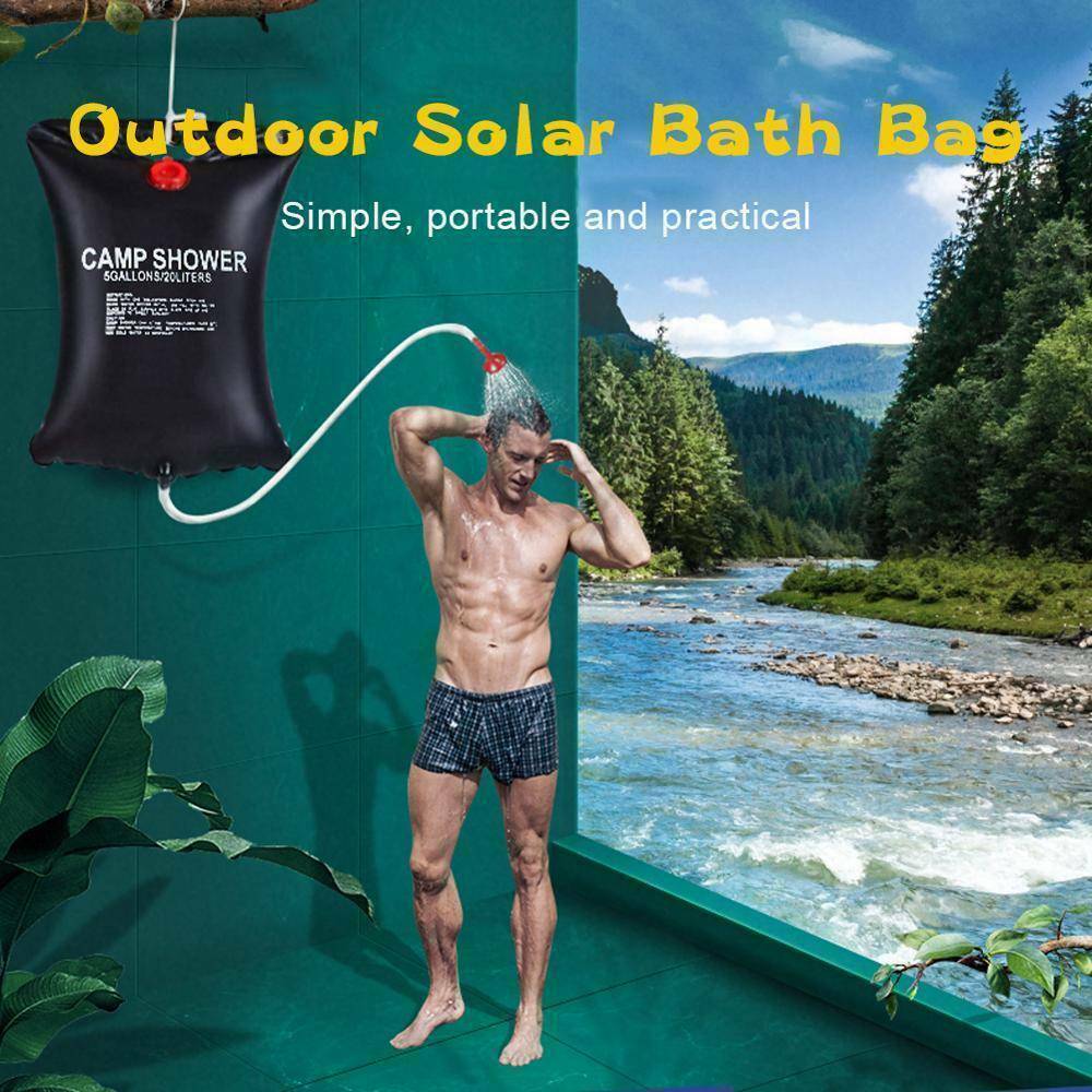 The Last Aztec, 20L Camping Shower Portable Compact Solar Sun Heating Bath Bag Outdoor Travel